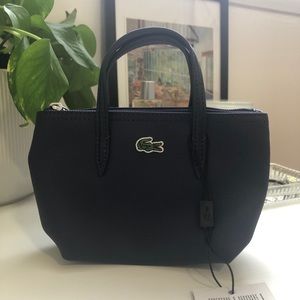 Lacoste Navy leather mini pouch